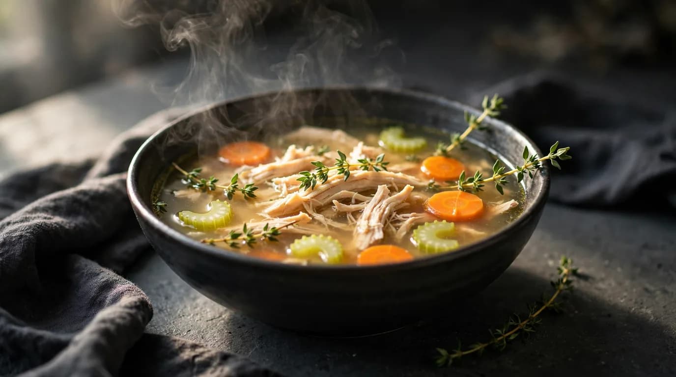 طرز تهیه سوپ مرغ و آویشن؛ گرمابخش معطر زمستانی