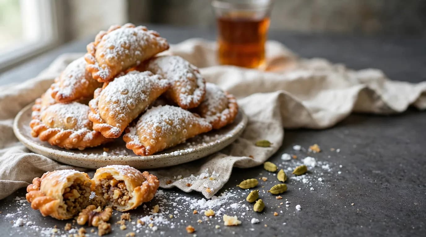 طرز تهیه قطاب یزدی اصیل؛ شیرینی سنتی با مغز گردو و هل