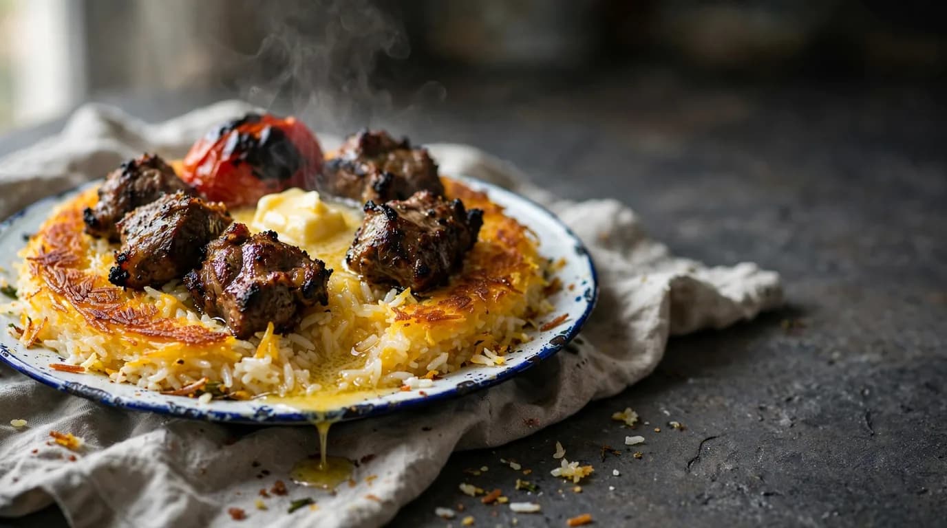 طرز تهیه کته کباب شمالی؛ هم‌نشینی برنج معطر و کباب آب‌دار