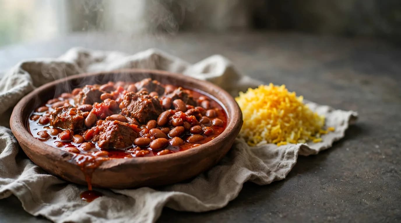 طرز تهیه خورش لوبیا چیتی خوش‌رنگ و جاافتاده