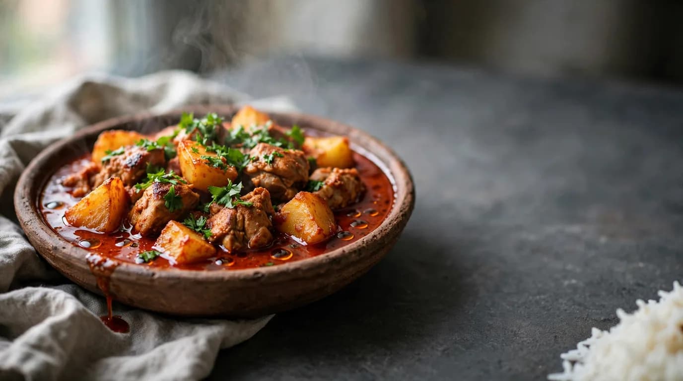 طرز تهیه خورش سیب‌زمینی با مرغ؛ خورشی ساده، خوش‌رنگ و دلپذیر