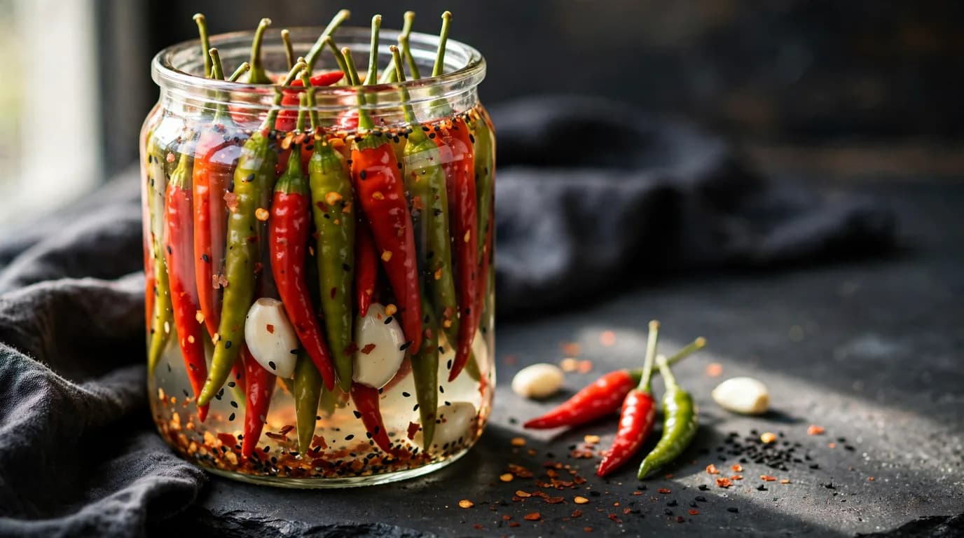 طرز تهیه ترشی فلفل تند خانگی؛ تند، ترد و خوش‌عطر