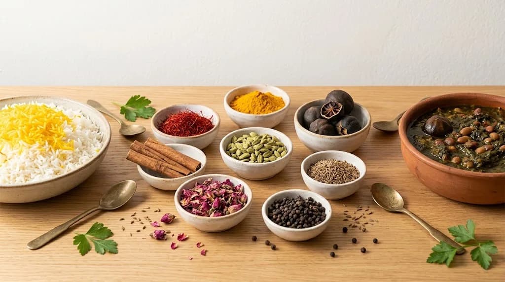 ادویهها و غذاهای ایرانی با کادربندی دقیق