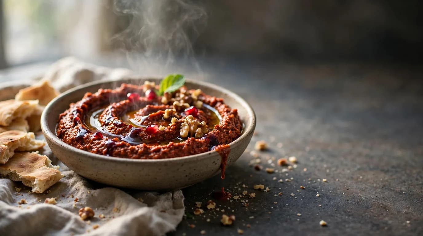 طرز تهیه محمره؛ دیپ فلفل قرمز و گردوی شامی اصیل