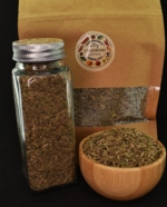 زیره سبز تمیز و بهداشتی در بسته‌بندی زیپ‌دار و شیشه مک کارتی، مناسب برای استفاده در آشپزی و دمنوش‌های گیاهی